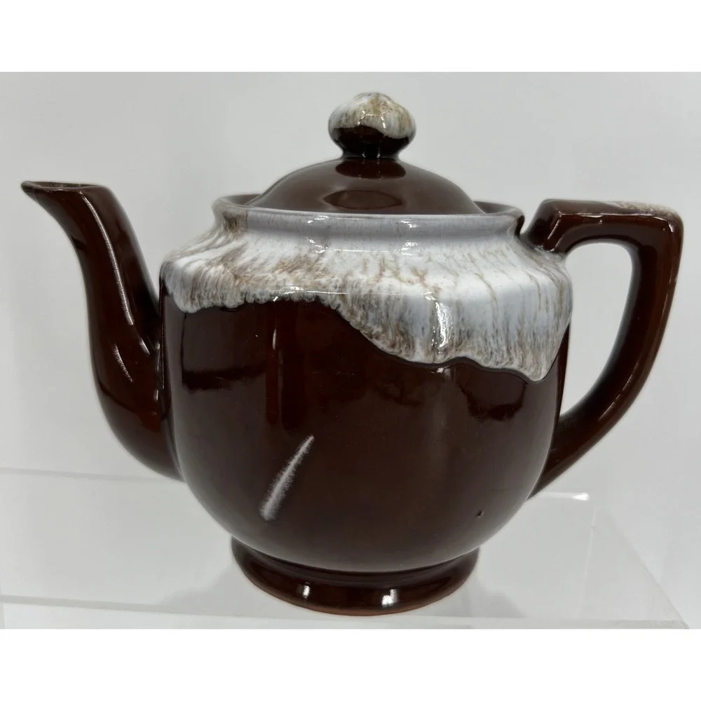 Vintage Brown Drip Glaze Ceramic Teapot MCM Grannycore‎ Made In Japan